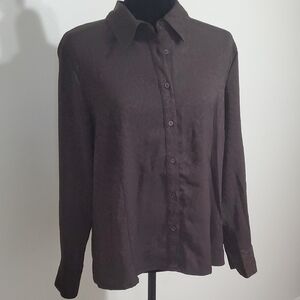 East 5th Chocolate Button-Up Blouse